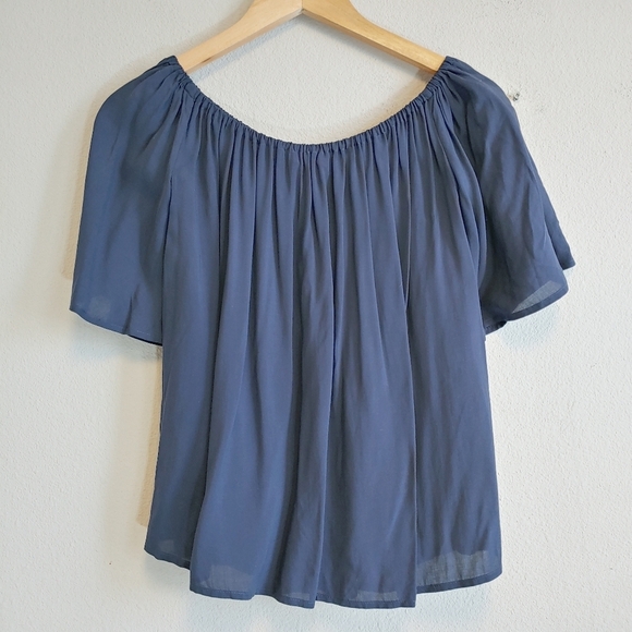 Lilly Pulitzer True Blue Sain Blouse Tassel Elastic Neck Sz S - Picture 7 of 10